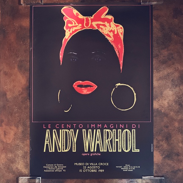 アンディ・ウォーホル展ポスター：LE CENTO IMMAGINI DI ANDY WARHOL: 1989年イタリア・MUSEO DI VILLA CROCE ｜ 現代美術・ポップアート・ポスター