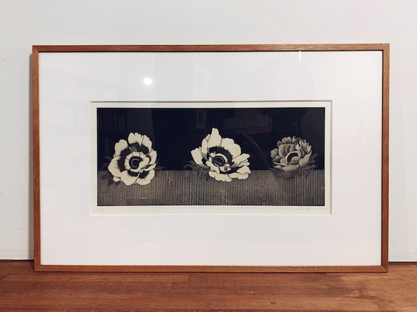 武田史子銅版画作品：3つのアネモネ　Three anemones ｜ 1993年 ｜ 版画